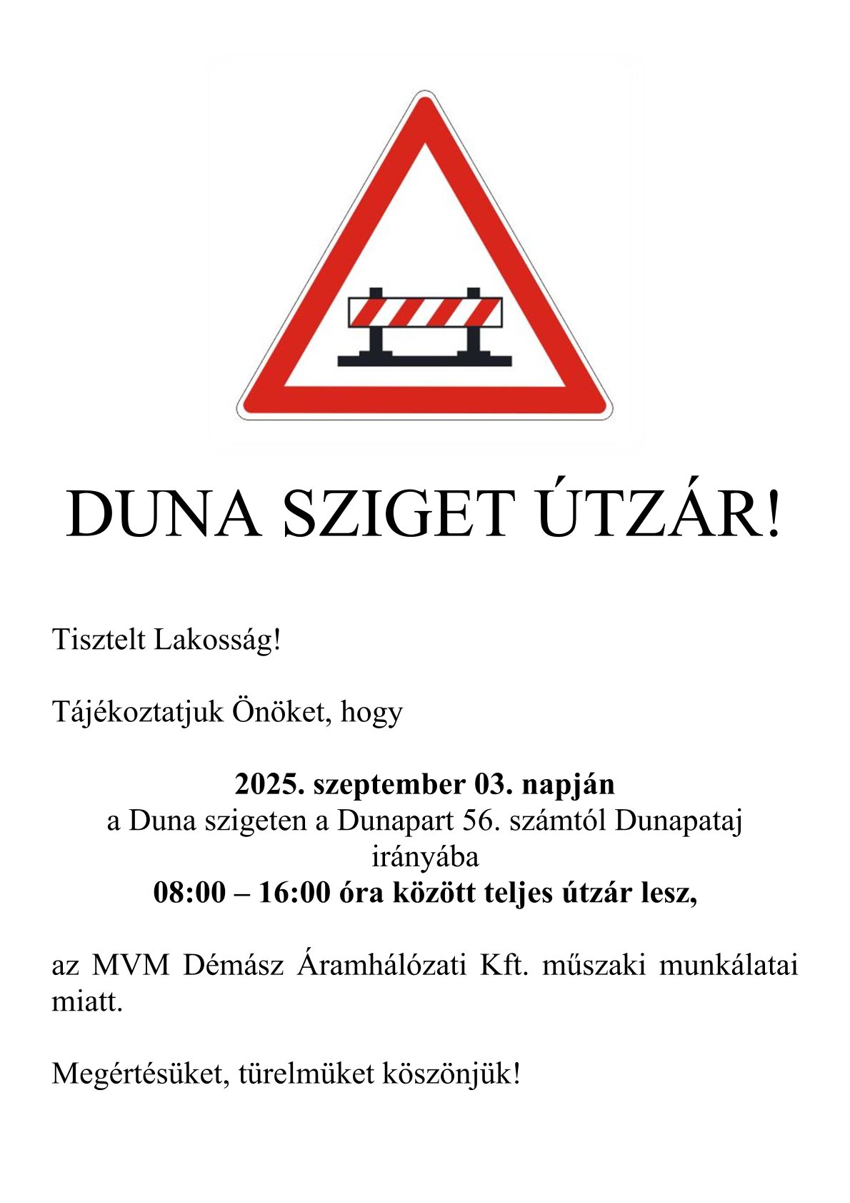 DUNA SZIGET ÚTZÁR