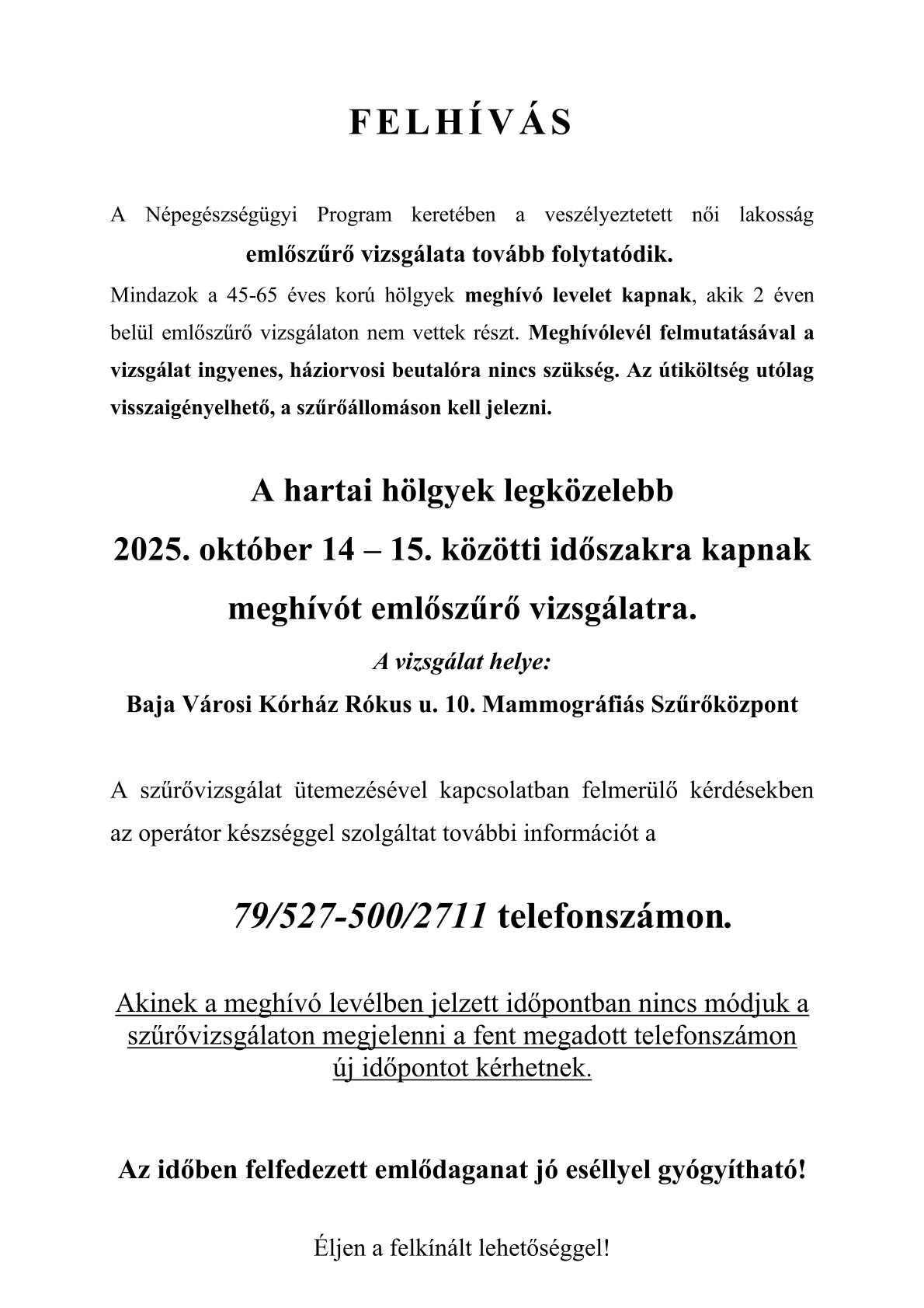 Nép.eü. emlőszűrés ősz