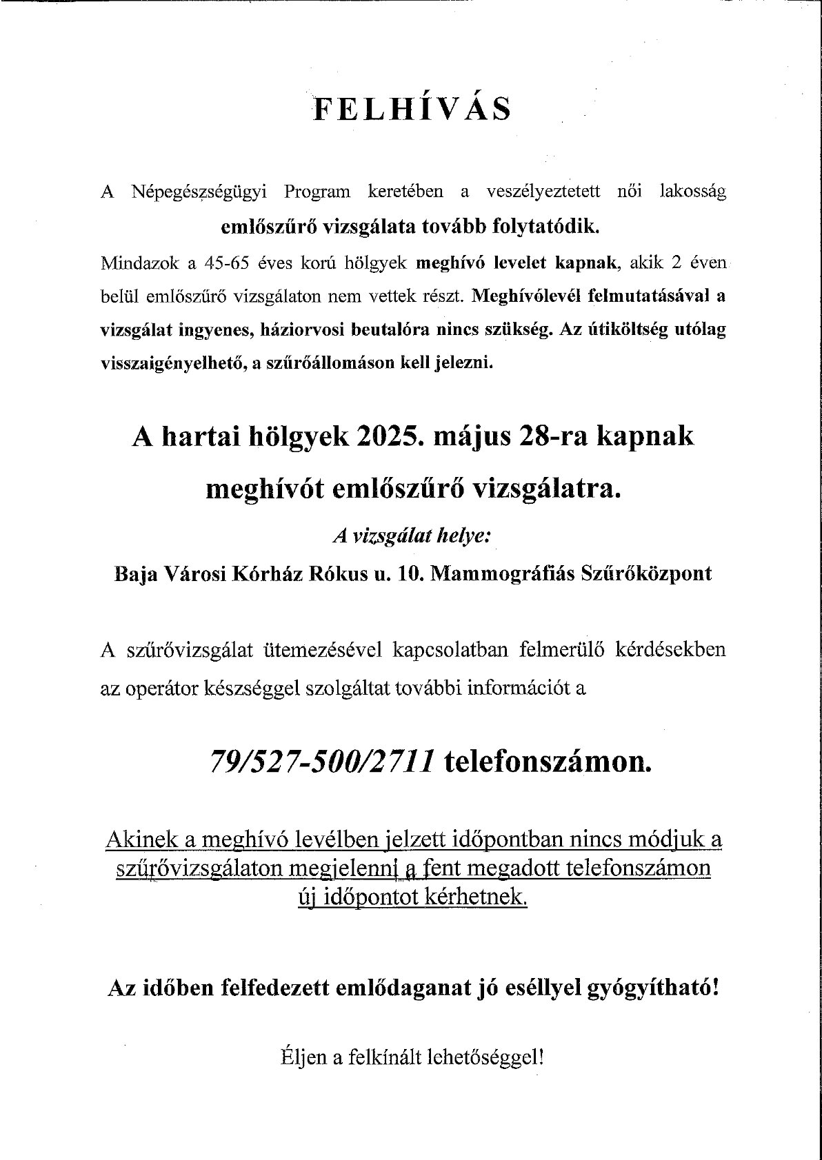 emlőszűrő vizsgálat 2025