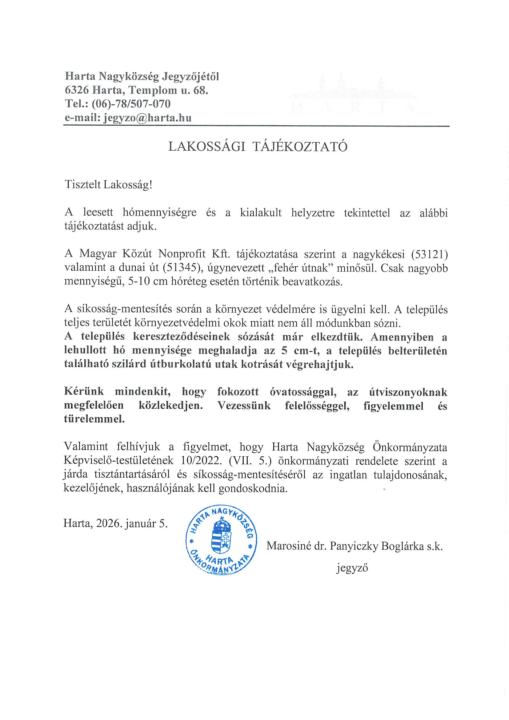 Lakossági tájékoztató 2026.01